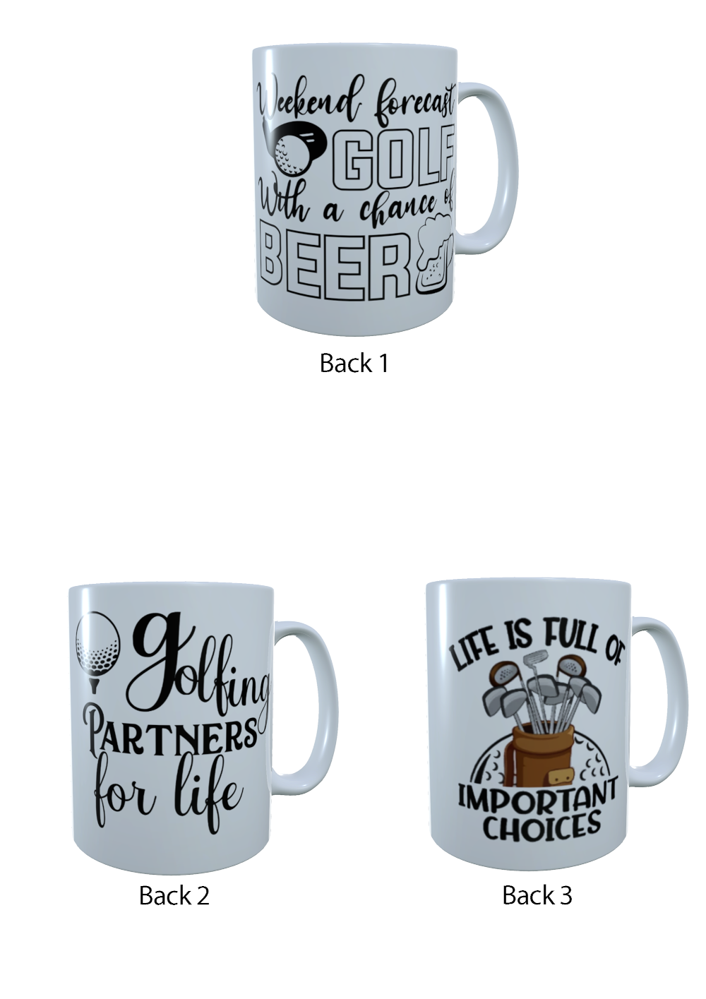 Golf Friends Custom Mug, Personalised Mug, Design Your Own Golf